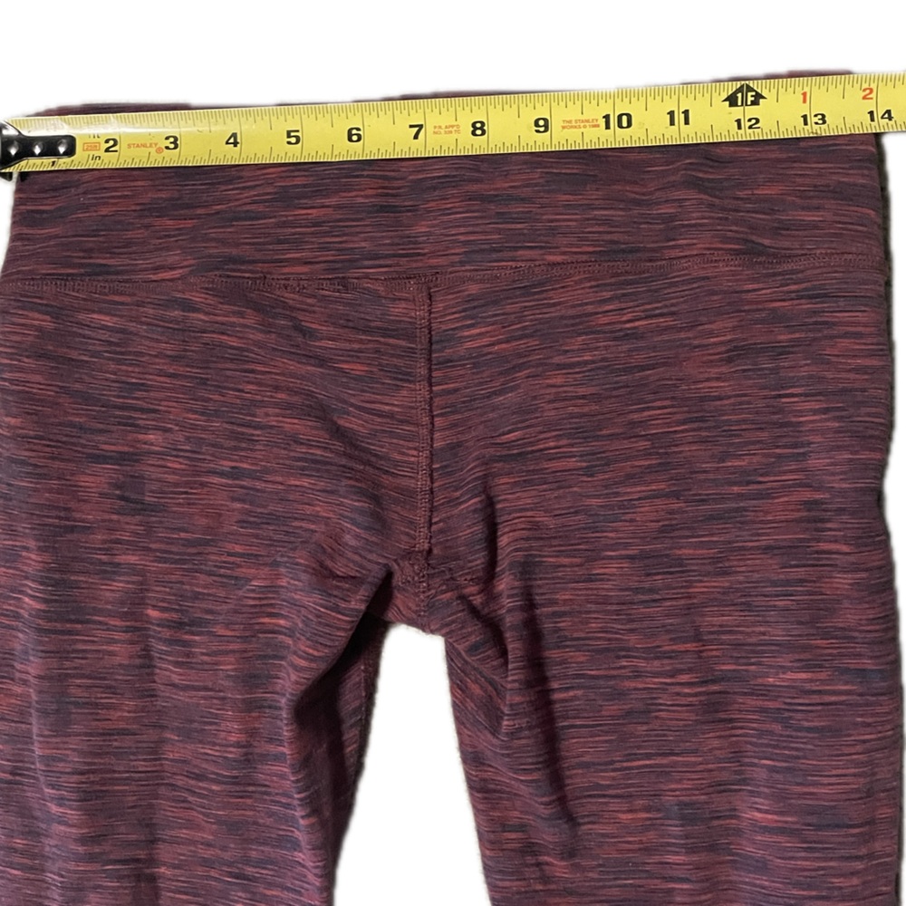 Alo Yoga Goddess leggings, med, Space Dye Burgundy Red Mixed Media - Picture 3 of 11